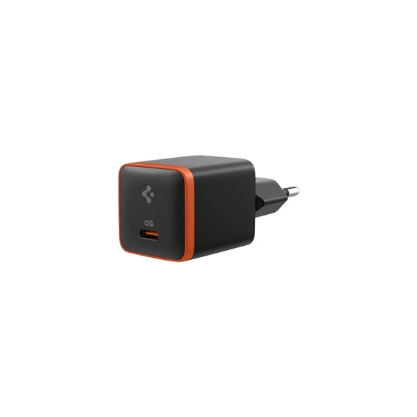 Spigen 30W USB-C Ultra Mini Hızlı Şarj Aleti Samsung PPS / Isı Düşürücü GaN Destekli Akım Korumalı Güç Adaptörü iPhone & Android & iPad & MacBook Type-C Black- ACH08448 - 2