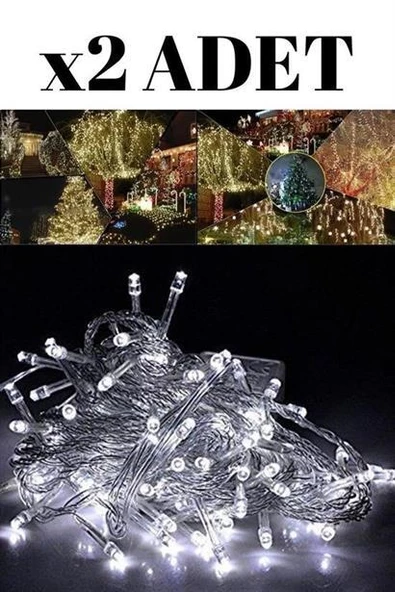 100 Ledli 8 Fonksiyonlu 10 Metre Led Aydınlatma Dekor Lambası (beyaz) - 9