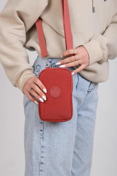 Klinkır Kumaş Mini Çapraz Askılı Kadın Cep Telefonu Çantası Mini Cüzdan Çanta 20*10 Cm Su İtici - 8