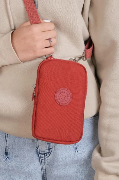 Klinkır Kumaş Mini Çapraz Askılı Kadın Cep Telefonu Çantası Mini Cüzdan Çanta 20*10 Cm Su İtici - 10