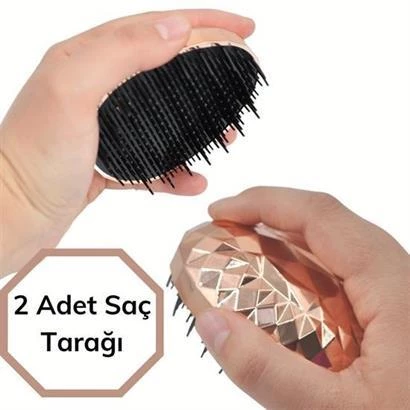 Rose Gold Saç Düzleştirici Tarak Geniş Aralıklı Her Saç Tipine Uygun Fırçalı Saç Düzleştiric - 11