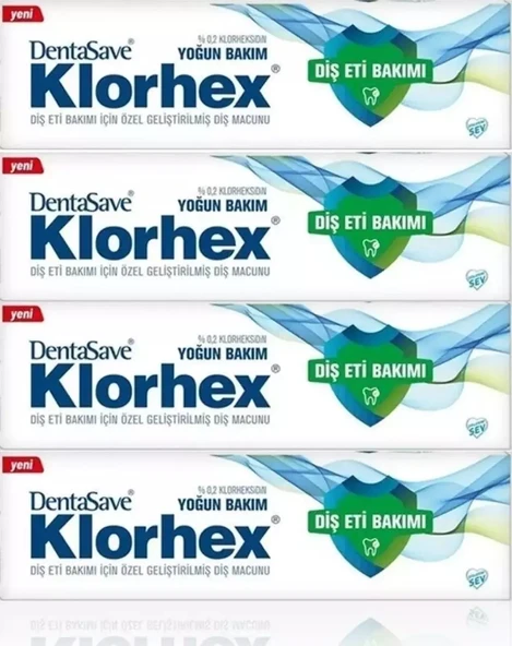 DentaSave Klorhex Yoğun Bakım Florürlü Diş Macunu 75 ml 4 Adet