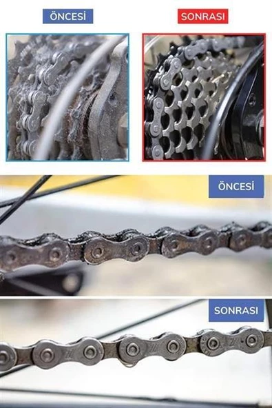 Bisiklet Zincir Dişlisi Koruyucu Pas Sökücü Temizleme Fırçası Aparatı Bakım Seti 4 Parça - Resim 11