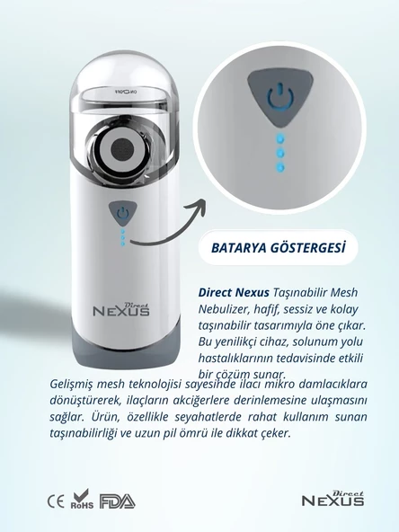 Direct Nexus Taşınabilir Mesh Hava Makinesi Nebulizatör - 5