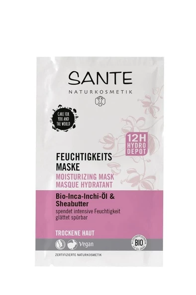 Sante Organik Nemlendirici Maske Pembe 2x4ml Inca Inchi Yağı ve Shea Yağı