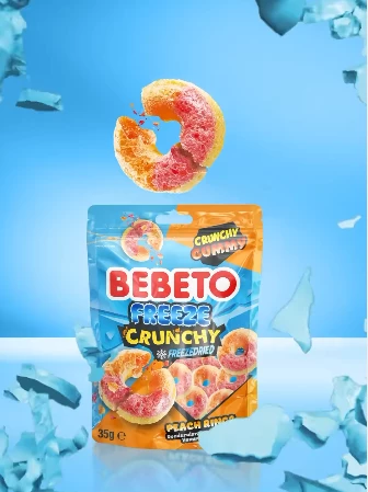 Bebeto Freeze Peach Rings 35g New - 4