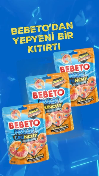 Bebeto Freeze Peach Rings 35g 3 Adet