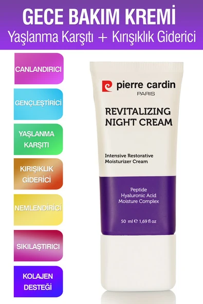 Pierre Cardin Gençleştirici, Yaşlanma Karşıtı Ve Kırışıklık Giderici Nemlendiricili Yoğun Gece Bakım Kremi 50 ml