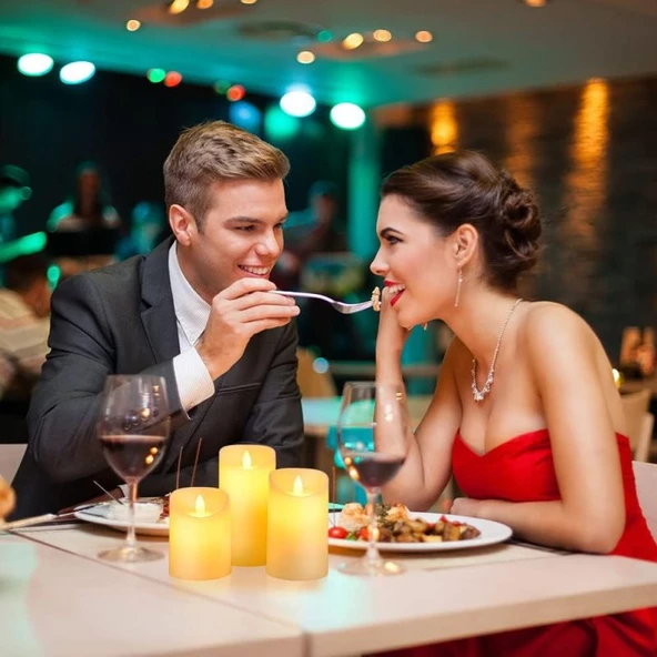 VIP DELUXE 6 LI SET IŞIKLI MUM GÜN IŞIĞI LED ALEV EFEKTLİ TİTREK YANAN LED MUM BÜYÜK ORTA KÜÇÜK MUM - Resim 4