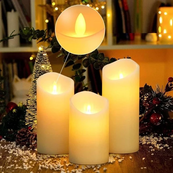 ALEV EFEKTLİ VIP DELUXE 14 LÜ SET IŞIKLI MUM GÜN IŞIĞI LED TİTREK YANAN LED MUM BÜYÜK ORTA KÜÇÜK MUM ürün görseli