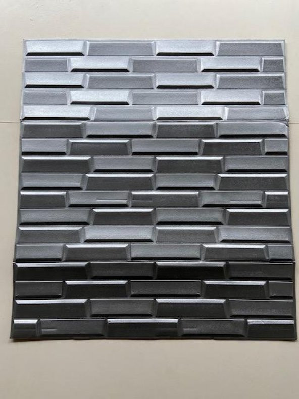 Renkli Duvarlar 3D Koyu Gri Tuğla Desen Kendinden Yapışkanlı Sünger Duvar Paneli