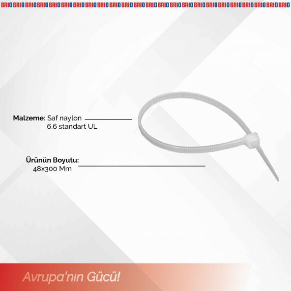 Brio Kablo Cırt Kelepçe Beyaz 48X300 Mm 100 Lük - Resim 4