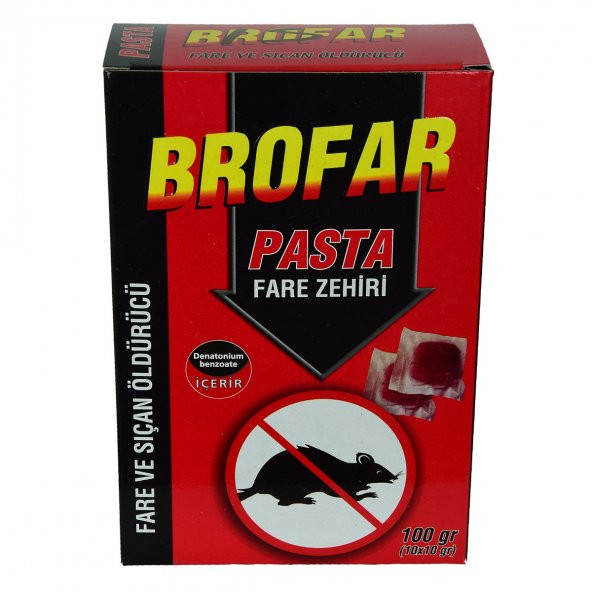 Fare ve Sıçan Öldürücü Pasta Fare Zehiri 100 Gr (10 Adet x 10 Gr)