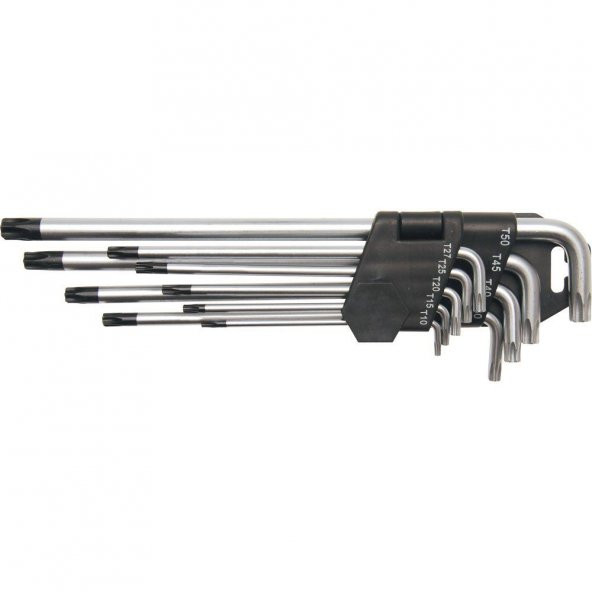 Bgs Allen Anahtar (Alyan Anahtar) Seti Torx Uzun 9 Parça T10-T50 - 1