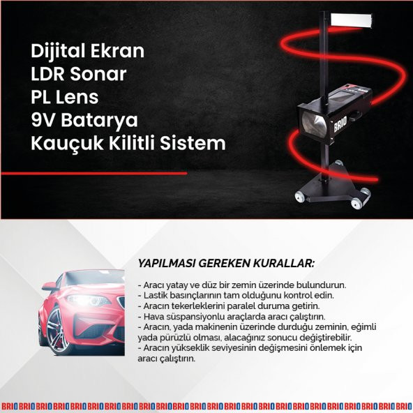 Brio Far Ayar Cihazı Lazerli Dijital Gösterge - 5