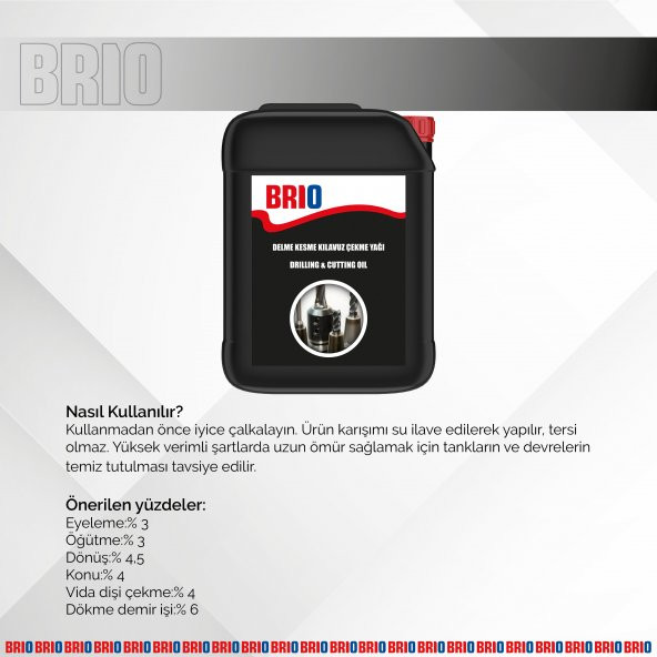 Brio Delme Kesme Kılavuz Çekme Yağı 5 Litre - 4