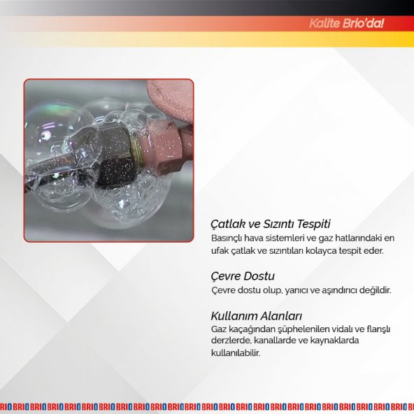 Brio Gaz Kaçak Test Gaz Kaçak Tespit Spreyi 400 Ml - 3