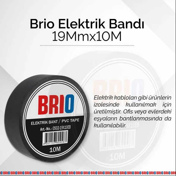 Brio Elektrik Bantı 19Mmx10M 10 Lu - 2
