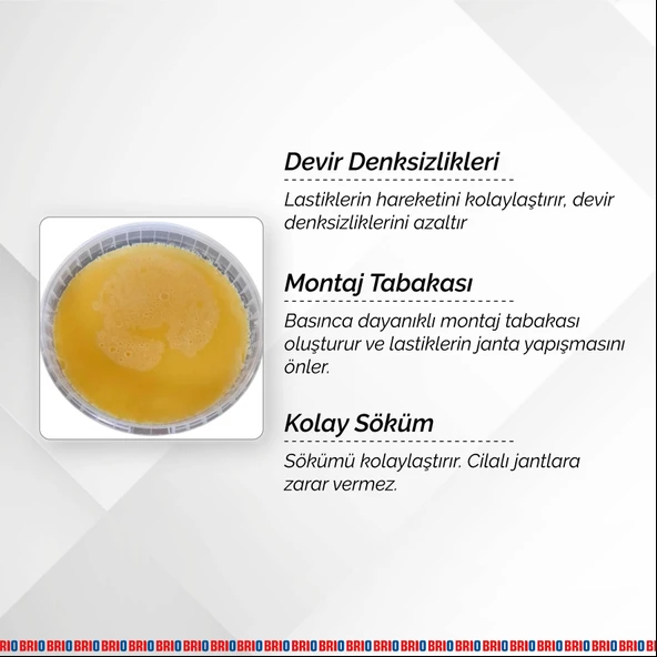 Brio Lastik Montaj Kremi Sarı 5 Kg - 3