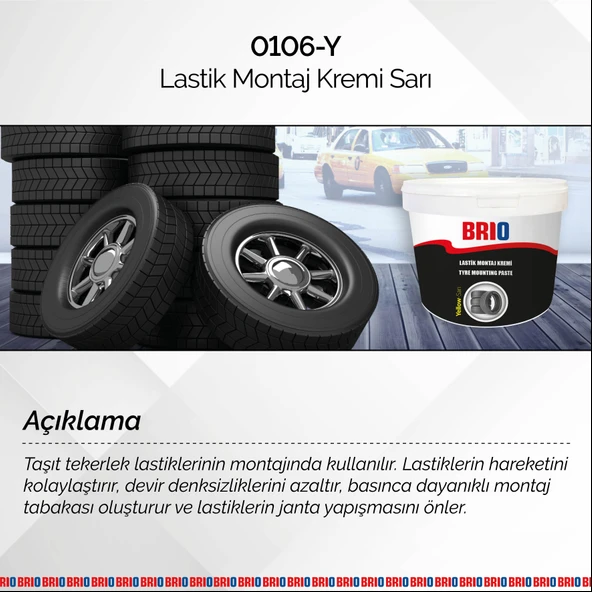 Brio Lastik Montaj Kremi Sarı 5 Kg - 4