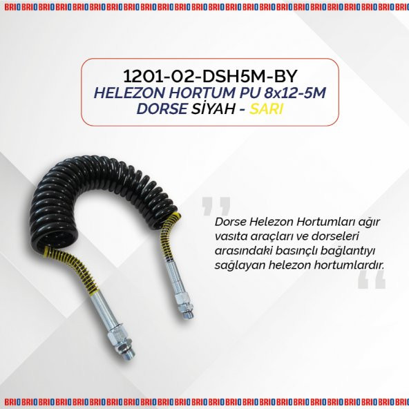 Brio Helezon Hortum Pu 8X12-5M Dorse  Siyah - Sarı - 2