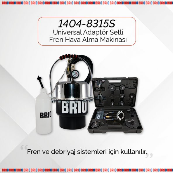 Brio Fren Hava Alma Makinası Universal Adaptör Setli Komple - 2