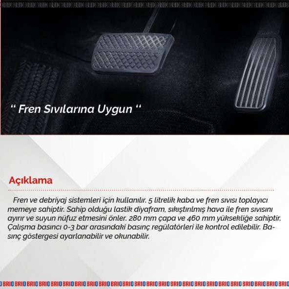 Brio Fren Hava Alma Makinası Universal Adaptör Setli Komple - 3