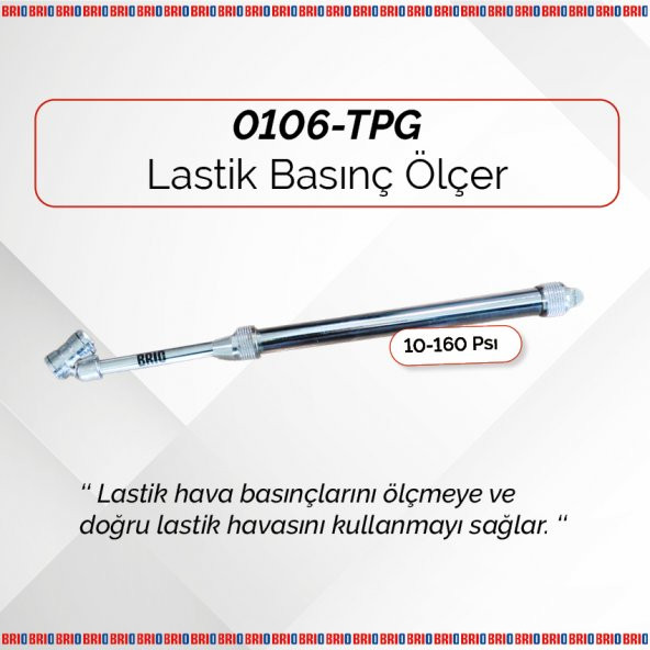 Brio Lastik Basınç Ölçer 10-160 Psı - 2