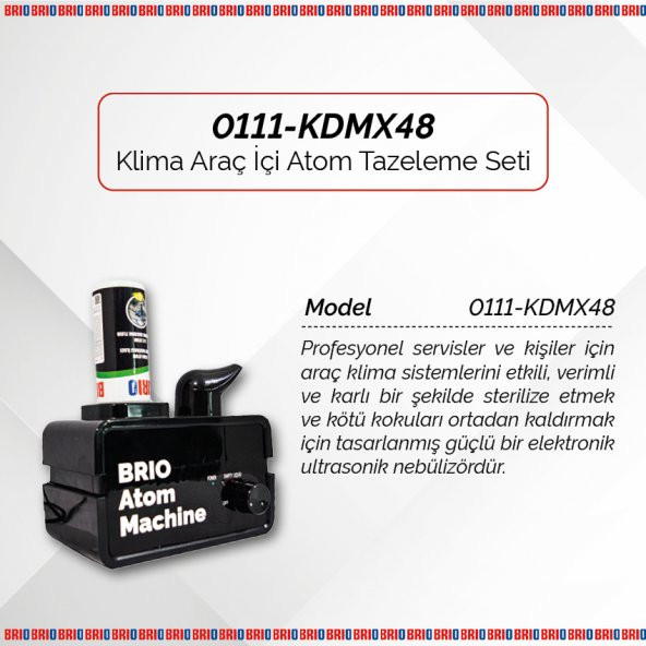 Brio Klima Araç İçi Atom Tazeleme Seti (48 İlaç + Makina) Biyosit İçermez - 2