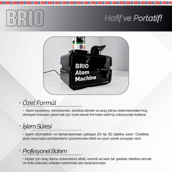 Brio Klima Araç İçi Atom Tazeleme Seti (48 İlaç + Makina) Biyosit İçermez - 4