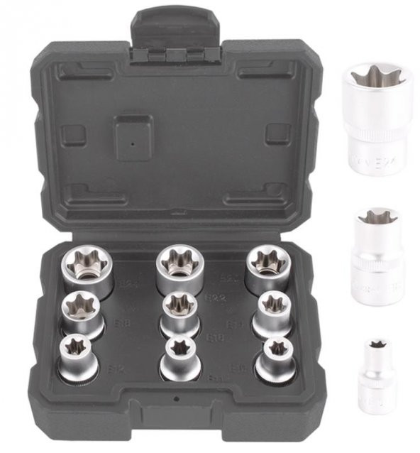 Brio Lokma Set Torx (Tork) Dişi 1/2 9 Parça (E10-E24) - 2