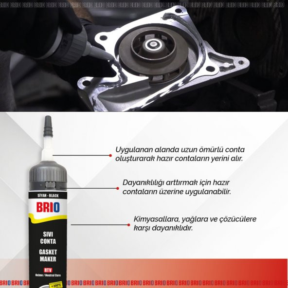 Brio Sıvı Conta 200 Ml Rtv Siyah - 3