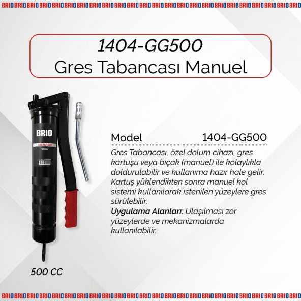 Brio Gres Tabancası Gres Yağı Pompası Manuel - Resim 2