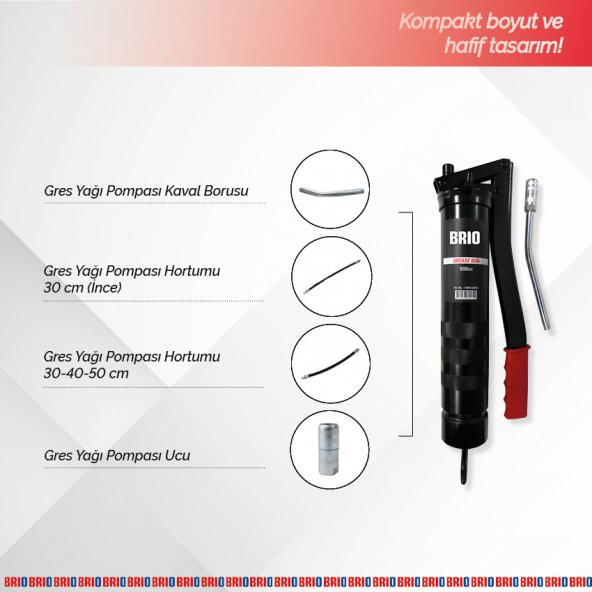Brio Gres Tabancası Gres Yağı Pompası Manuel - Resim 3