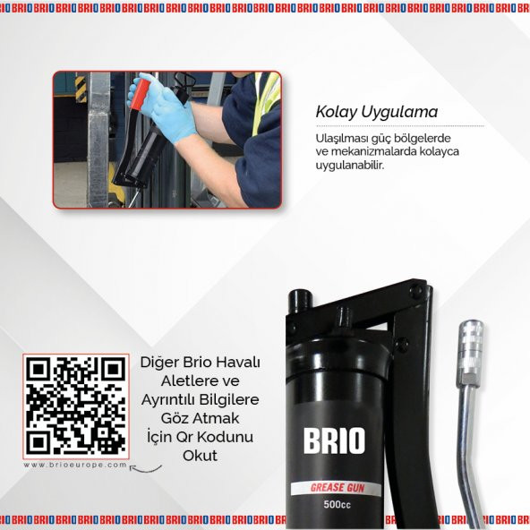 Brio Gres Tabancası Gres Yağı Pompası Manuel - Resim 5