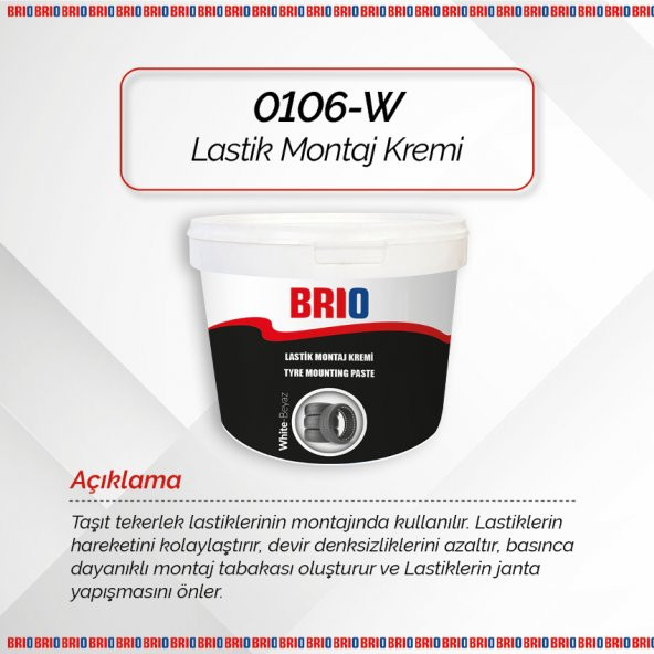 Brio Lastik Montaj Kremi Beyaz 5 Kg - Resim 3