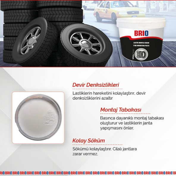 Brio Lastik Montaj Kremi Beyaz 5 Kg - Resim 4