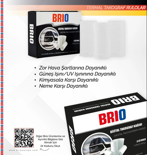 Brio Takograf Kağıdı Dijital Rulo 3 Lü 10 Paket - Resim 2