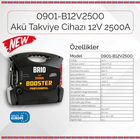Brio Akü Takviye Cihazı 12V 2500A - 2