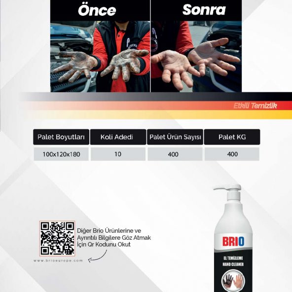 Brio El Temizleme Pastası 1000 Ml Portakal Pompalı - 5