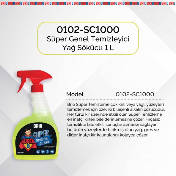 Brio Süper Genel Temizleyici Yağ Sökücü 1 L - Resim 2