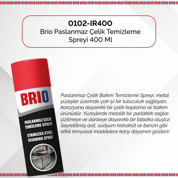 Brio Paslanmaz Çelik Temizleme Spreyi 400 Ml - 3