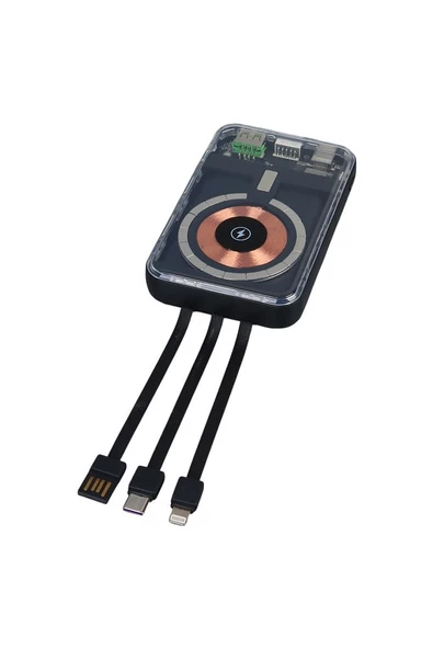 MS07 10000 MAH 22.5 WATT WIRELESS ŞARJ ÖZELLİKLİ MAGSAFE POWERBANK shpSt 1051066 - 4