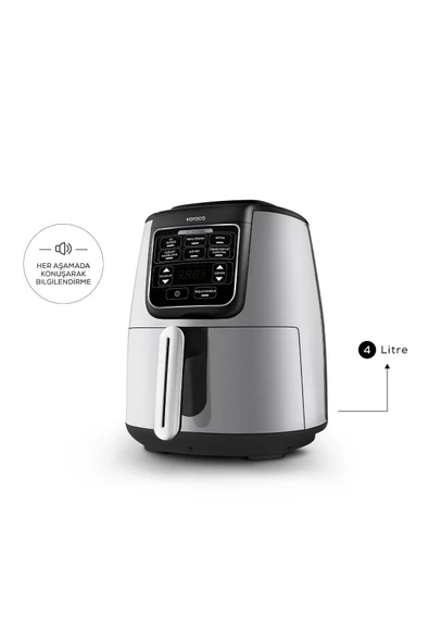 Karaca Air Pro Cook Xl 2 In 1 Konuşan Airfryer Cool Gray - 5