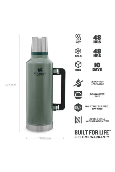 Stanley 10-07935-044 Klasik Vakumlu 2,3 Lt Paslanmaz Çelik Termos - 2