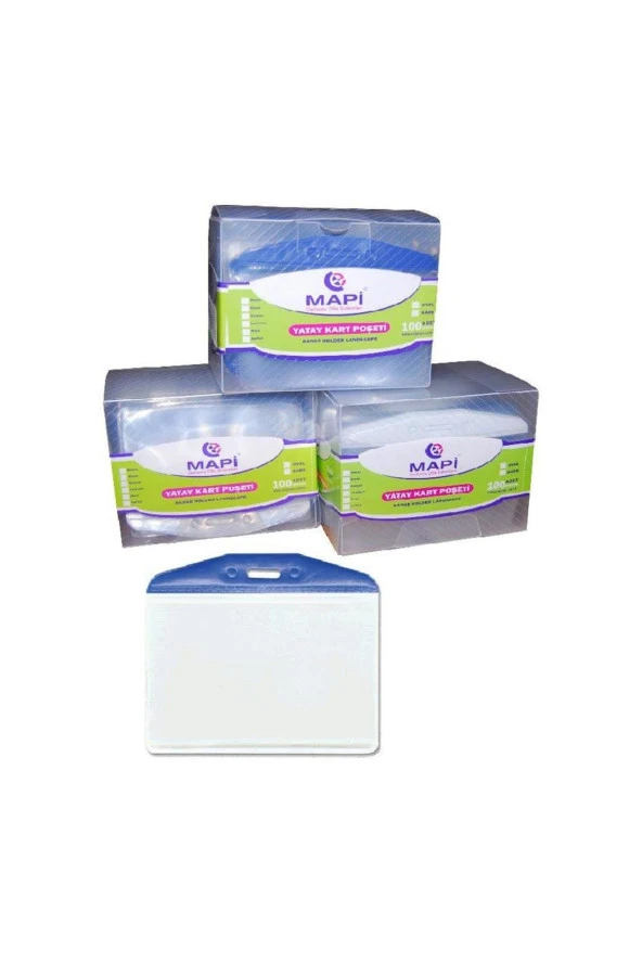 Mapi Kart Poşeti Oval Şeffaf Şeritli 100 LÜ Şeffaf (1 Paket 100 Adet)