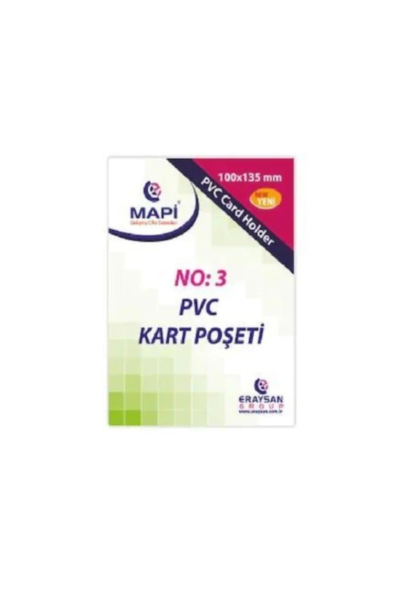 Mapi Pvc Dikey Kart Poşeti No:3 100X135 Mm 100 Lü (1 Paket 100 Adet)