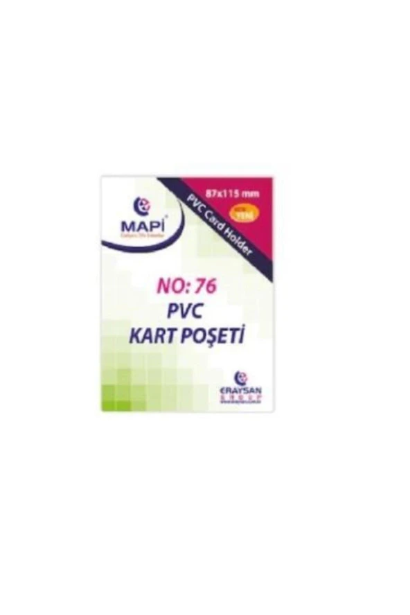 Mapi Pvc Dikey Kart Koruma Poşeti No:76 87X115 Mm 100 Lü (1 Paket 100 Adet)