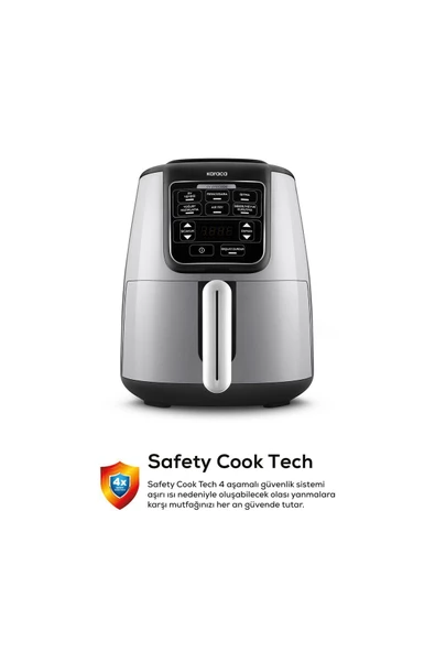 Karaca Air Pro Cook Xl 2 In 1 Konuşan Airfryer Cool Gray - 4
