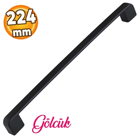 10 Adet Gölcük 224 Mm-22.4 Cm Siyah Metal Mobilya Çekmece Mutfak Dolabı Dolap Kulpları Kulbu Kulpu